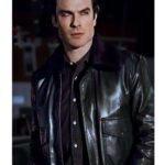 Damon-Salvatore-Black-Fur-Collar-Bomber-Leather-Jacket-Sale
