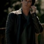 Damon Salvatore Vampire Diaries Leather Jacket - Image 2