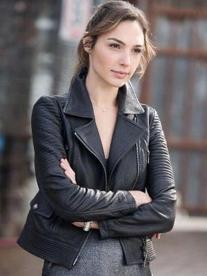 Fast and Furious Gal Gadot Black Leather Jacket