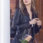 Ghosted 2023 Ana de Armas Biker Black Leather Jacket - Image 3