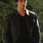 Ian Somerhalder Damon Salvatore Vampire Diaries Leather Jacket - Image 2