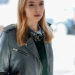 Killing Eve Jodie Comer Grey Leather Jacket