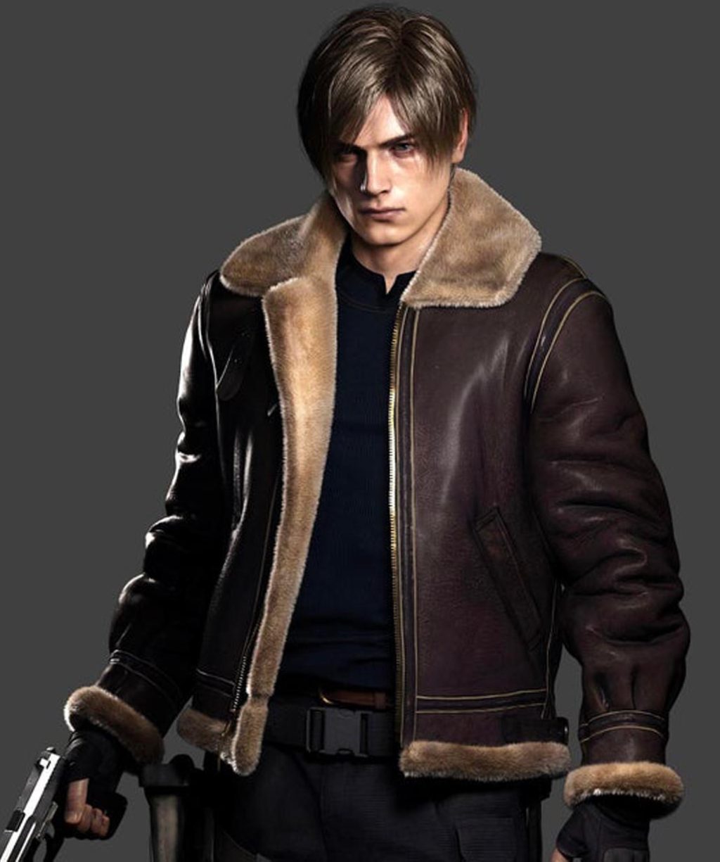 Resident Evil 4 Remake Leon Kennedy Bomber Leather Jacket USA Leather what-is-the-ffa-jacket-youtube