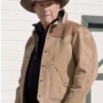 Yellowstone John Dutton Shearling Collar Leather Jacket - Image 1