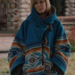 Yellowstone Beth Blue Printed Wool Coat