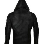Stephen Amell Oliver Queen Arrow Leather Jacket with Hoodie - Image 7