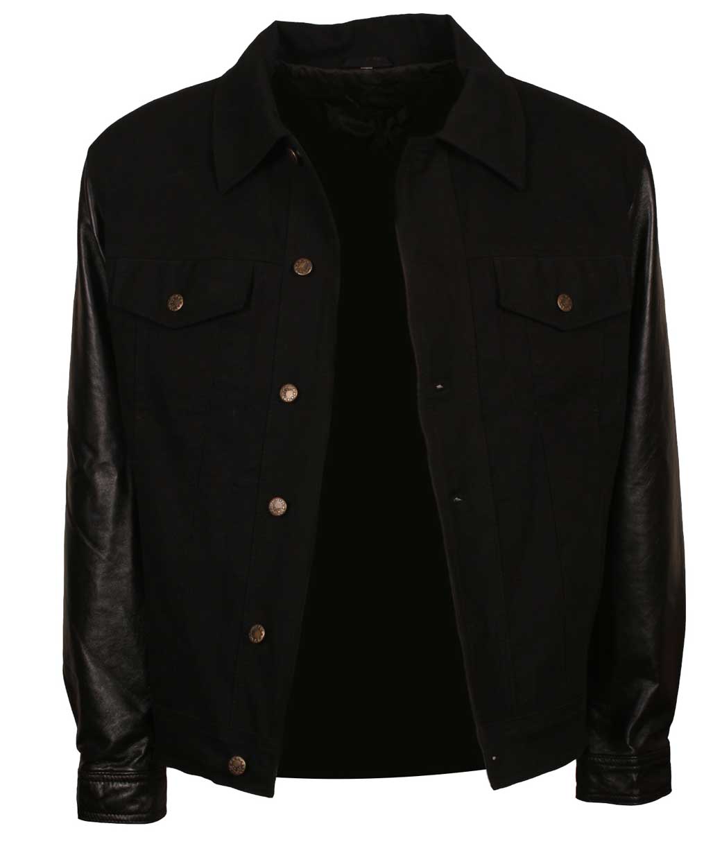 David-Beckham-Black-Denim-Leather-Sleeves-Varsity-Jacket-Sale