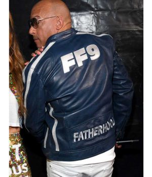 FF9 Vin Diesel Fatherhood Blue Leather Jacket