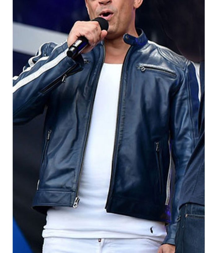 FF9 Vin Diesel Fatherhood Blue Leather Jacket