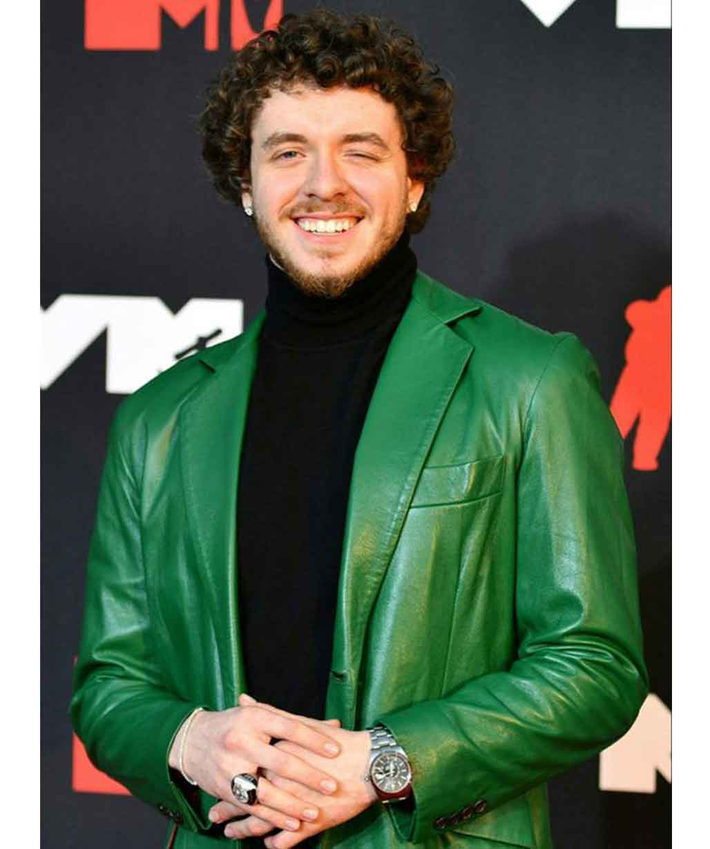 Jack-Harlow-Blazer-Green-Mens-Leather-Jacket-Sale-UK-USA