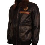 Jumanji 2 Nick Jonas Brown Leather Jacket - Image 3