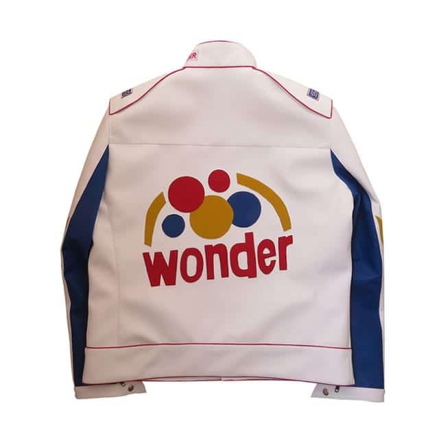 Talladega Nights Ricky Bobby Wonder White Leather Jacket