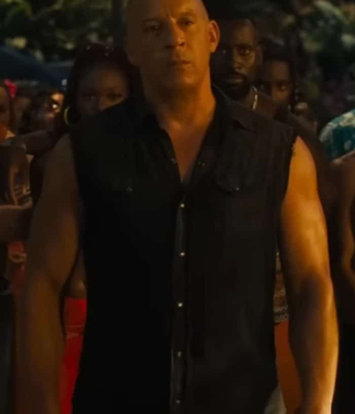 Vin Diesel Fast X 2023 Dominic Toretto Black Denim Vest