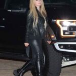 Avril Lavigne Black Biker Leather Jacket - Image 1