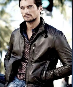 david-gandy-Brown-leather-jacket