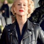 Helen Mirren Black Biker Leather Jacket - Image 2