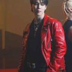 Taeyang Vibe BTS Jimin Red Leather Jacket - Image 2