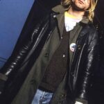 Kurt Cobain Men Black Leather Coat - Image 2