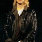 Kurt Cobain Men Black Leather Coat - Image 3