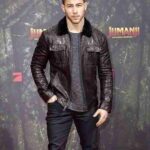 Jumanji 2 premiere Nick Jonas Leather Jacket