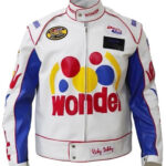 Talladega Nights Ricky Bobby Wonder White Leather Jacket