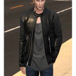 Mens Black Sims 4 Leather Jacket