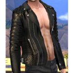 Sims 4 Black Mens Motorcycle Leather Jacket - Image 1
