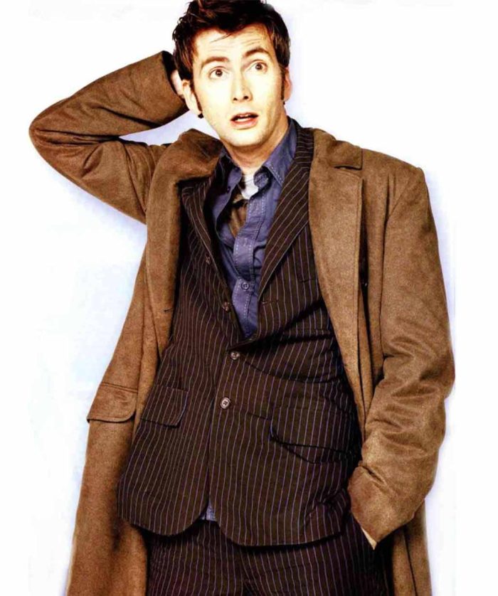 David Tennant Doctor 10th Doctor Brown Trench Coat