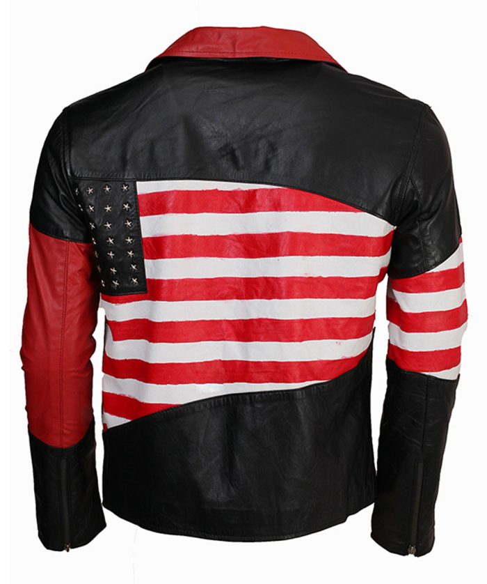 Easy Rider Men America Flag Leather Jacket Sale USA