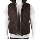 Kevin Costner John Dutton Yellowstone Quilted Brown Vest