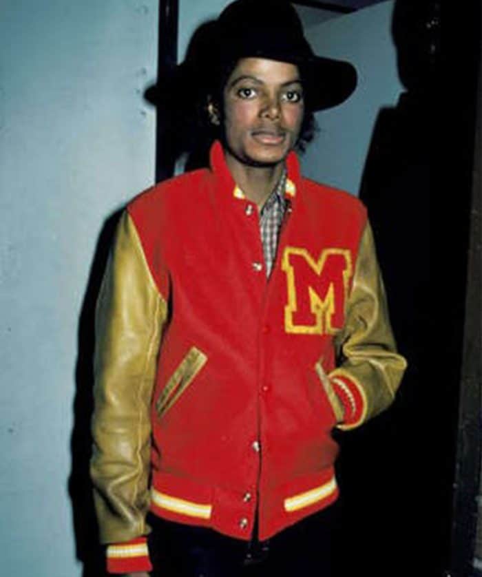 his ensemble: varsity jacket