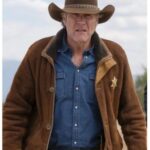 Robert Taylor Sheriff Longmire Brown Suede Leather Coat