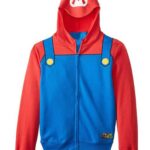 Super Mario Bros Outfit Red and Blue Hoodie
