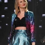 Taylor Swift Jacket Sequin Blue And Red Women Outfit