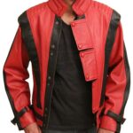Michael Jackson Thriller Red Leather Jacket Costume for Men
