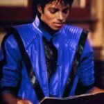 Thriller Michael Jackson Blue Leather Jacket for Sale