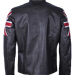 UK Flag Cafe Racer Men Black Faux Leather Jacket - Image 5