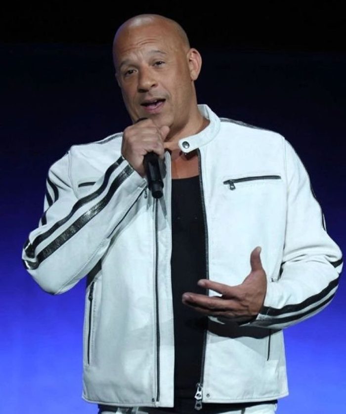 Vin Diesel Fast X Premiere White Leather Jacket