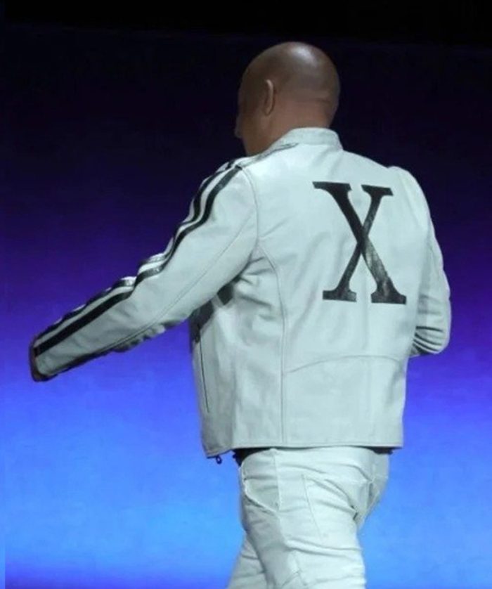 Vin Diesel Fast X Premiere White Leather Jacket online Sale USa