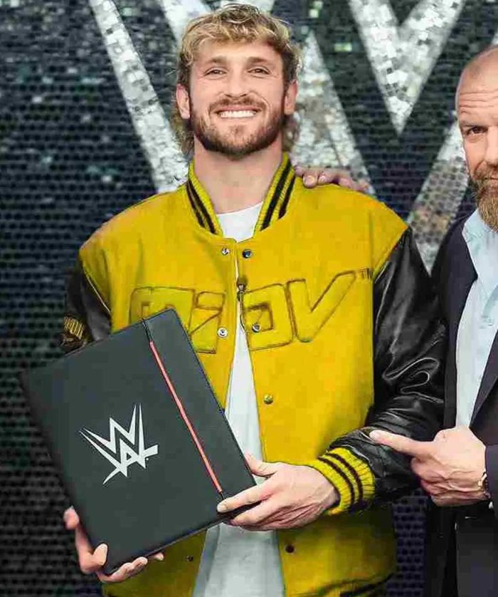 WWE 2023 Logan Paul Yellow Varsity Jacket For Men Jackets