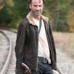 Walking Dead Rick Grimes Brown Suede Leather Jacket