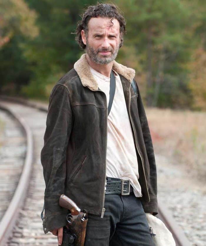 Walking Dead Rick Grimes Brown Suede Leather Jacket