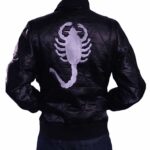 Drive Bomber Ryan Gosling Scorpion Jacket in Satin black Men