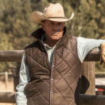 Kevin Costner Yellowstone Quilted Brown Vest