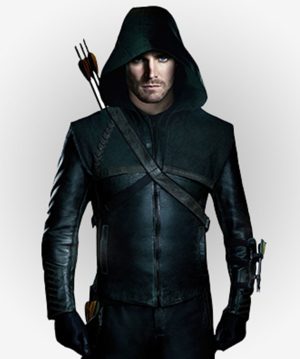 Stephen Amell Green Arrow Hooded Jacket Costume