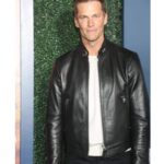 80 for Brady Tom Brady Black Leather Jacket for Men