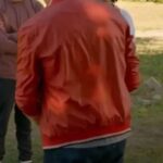 William Zabka Cobra Kai Red Bomber Leather Jacket for men