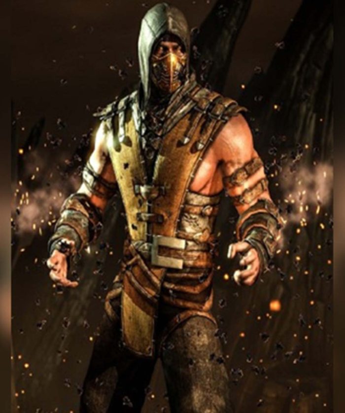 Mortal Kombat X Scorpion Leather Jacket with Hood