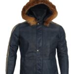 shop Star Wars Rogue One Diego Luna Blue Leather Jacket buy now