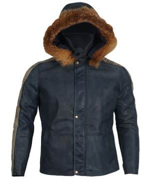 shop Star Wars Rogue One Diego Luna Blue Leather Jacket buy now